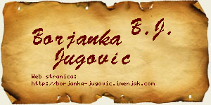Borjanka Jugović vizit kartica